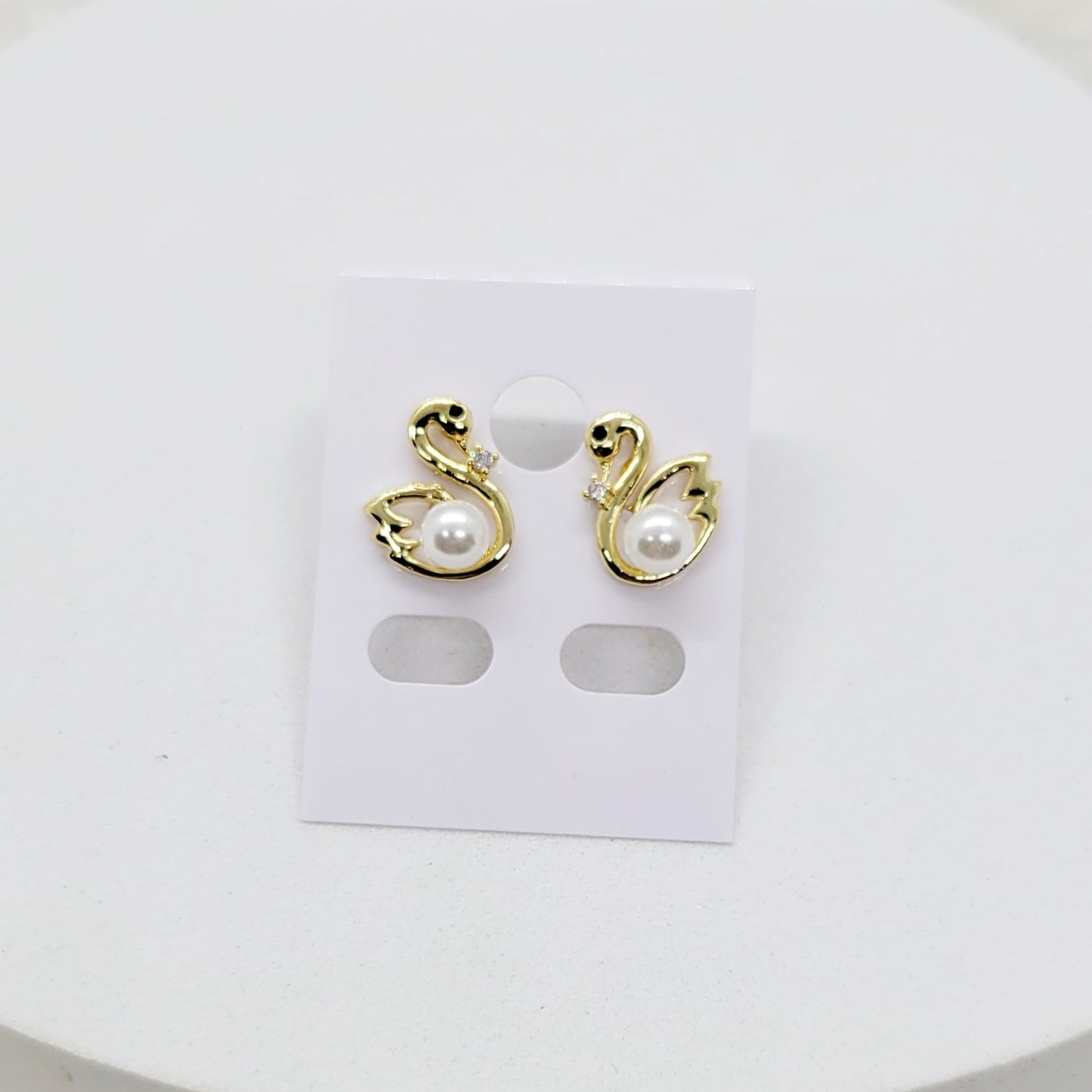 Aretes Cisne con Perlas