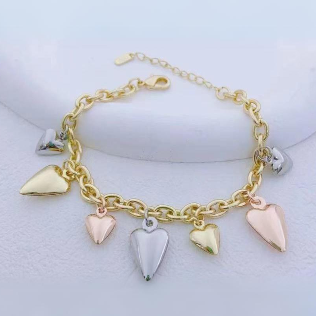 Pulsera Corazones Alargados