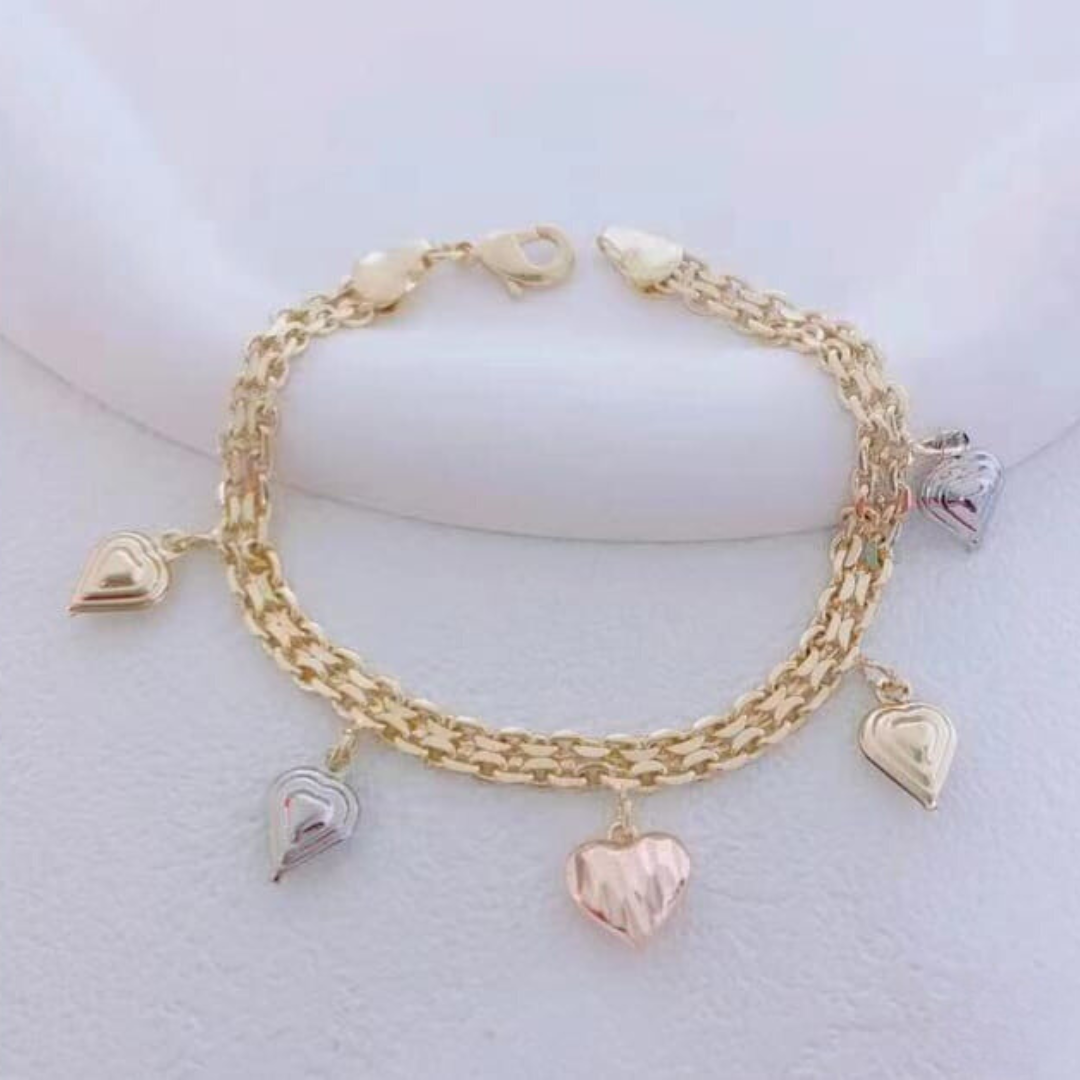 Pulsera 5 Corazones