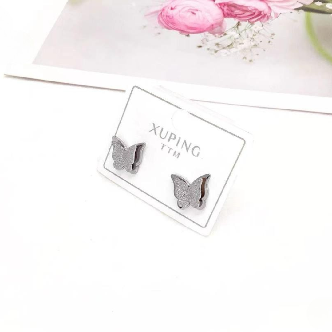 Aretes Mariposas Plateadas xp
