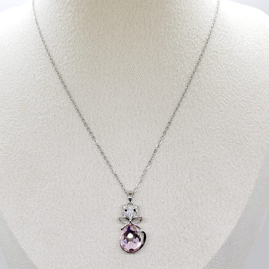 Cadena con Dije Gato Plateado