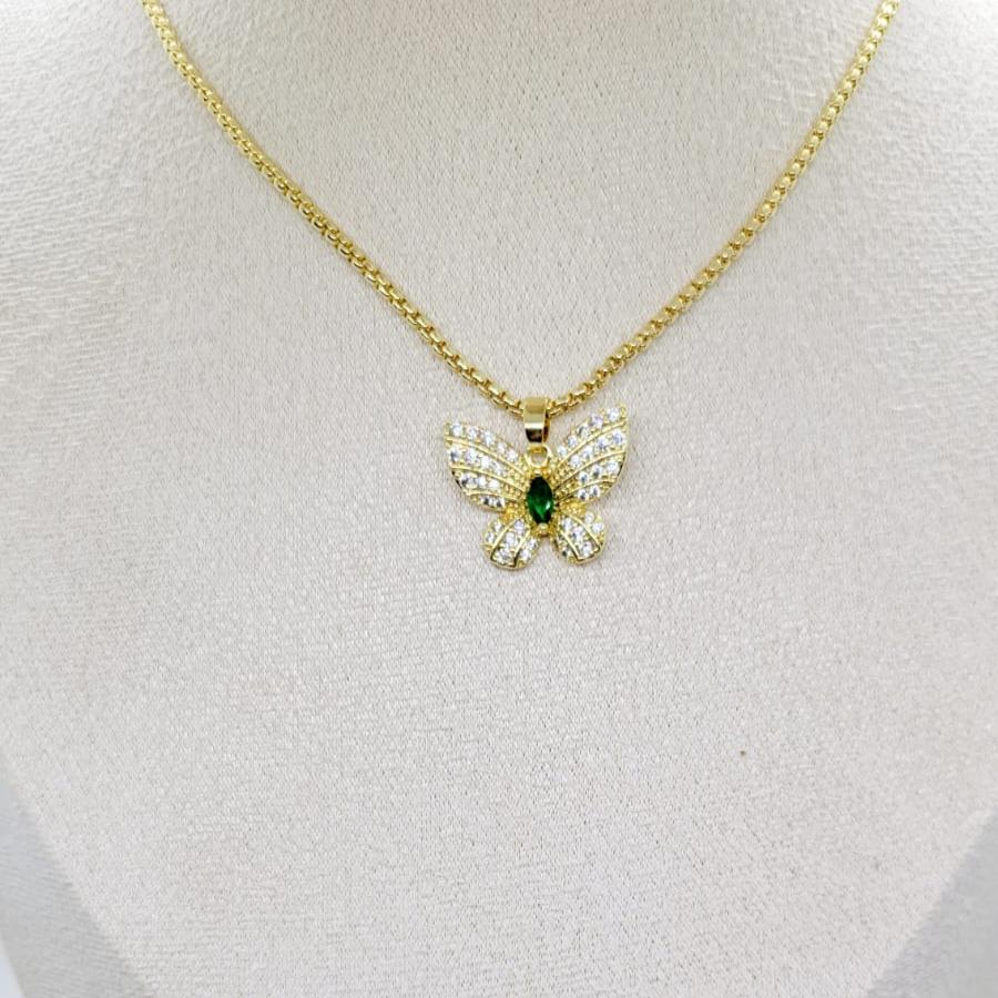 Dije Mariposa Zirconia Verde