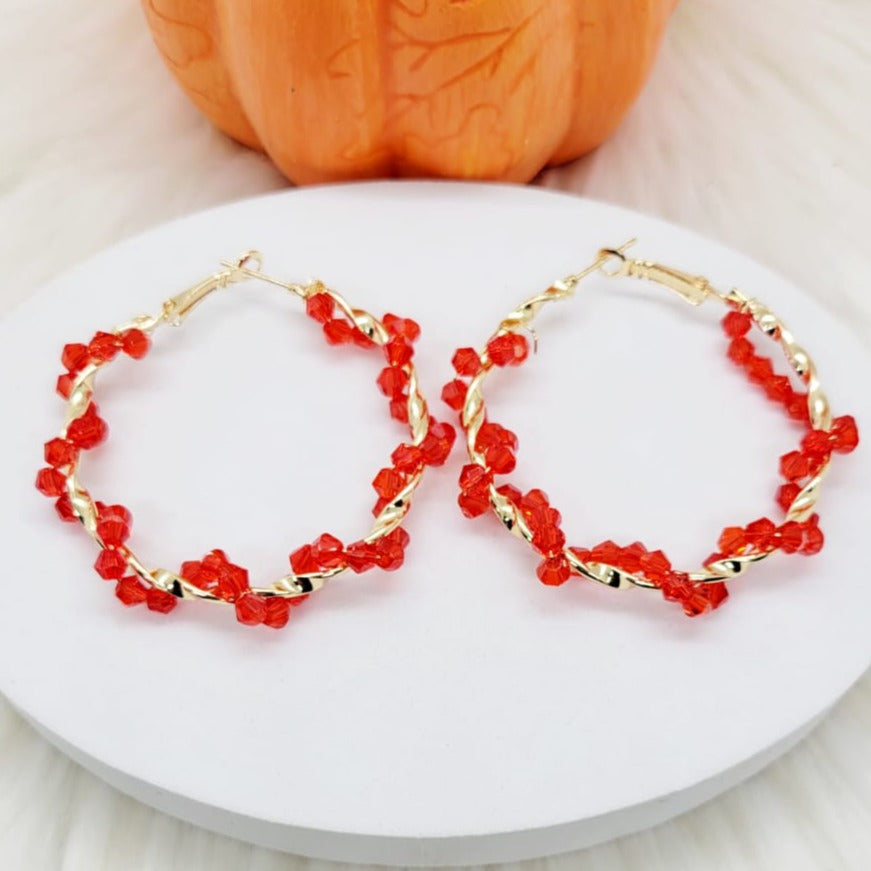 Arracadas Rojas Grandes