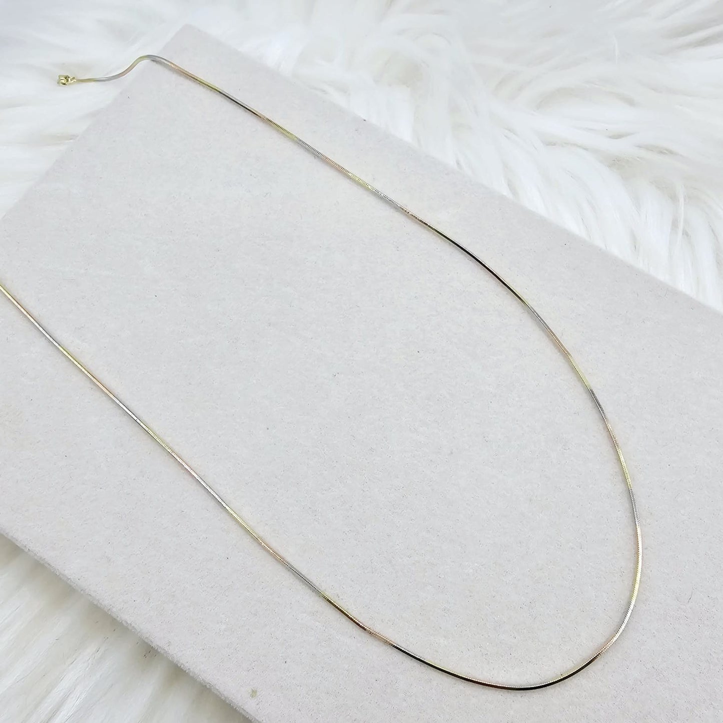 Cadena Cola de Ratón 3 Oros 18"