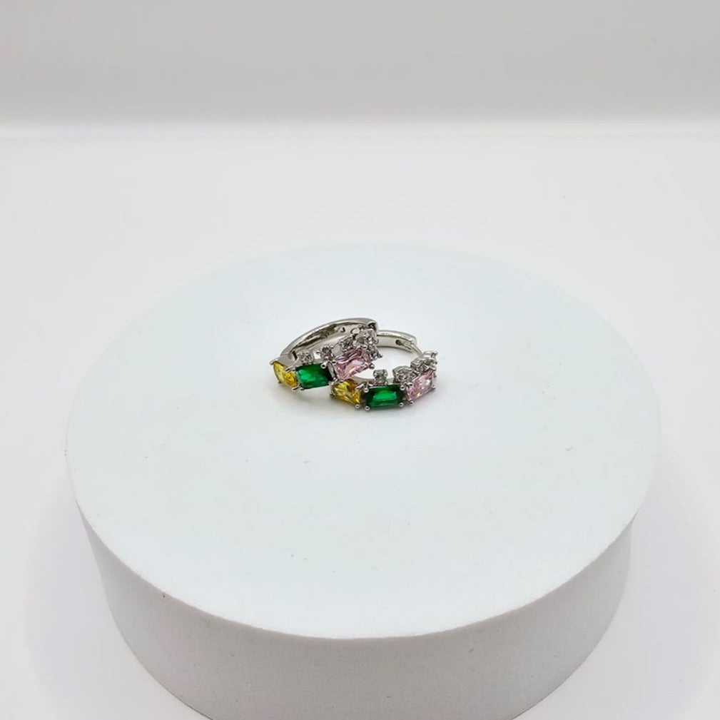 Huggies Plateados Piedras Colores xp