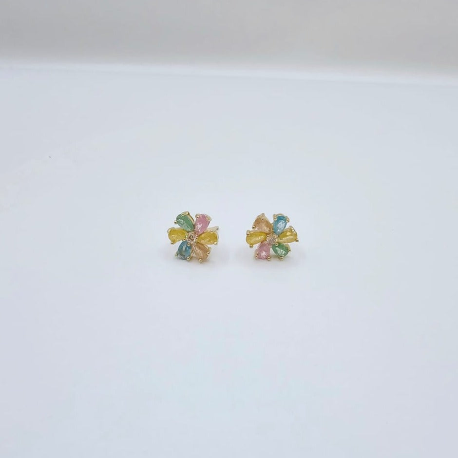 Aretes Flor Colores Pastel