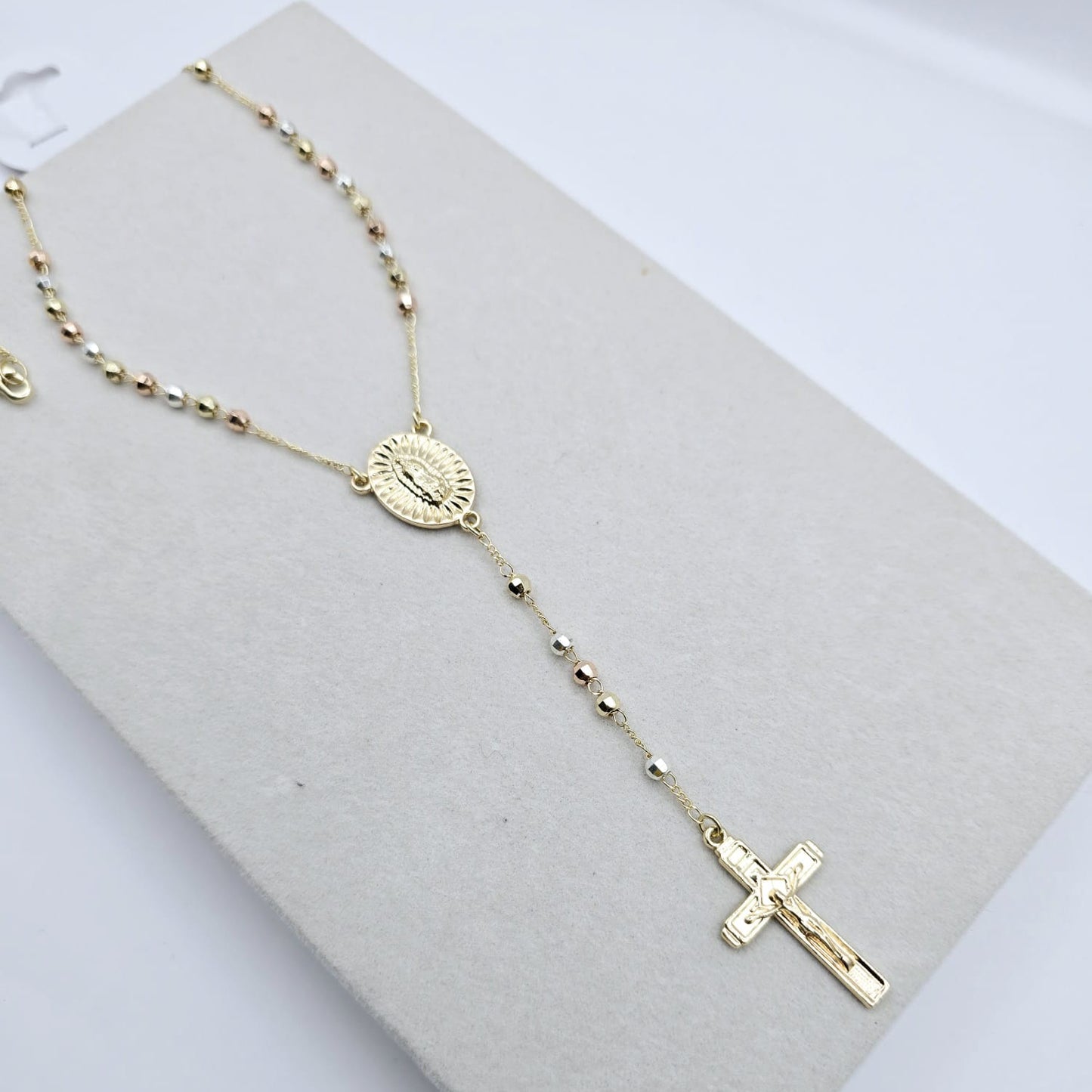 Rosario 3 Oros Virgen de Guadalupe Dorada