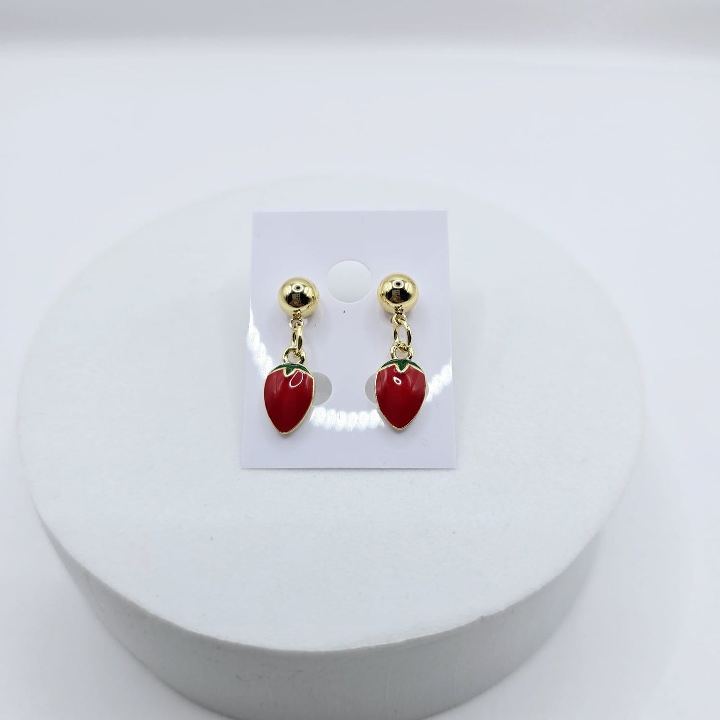 Aretes Fresas Rojas
