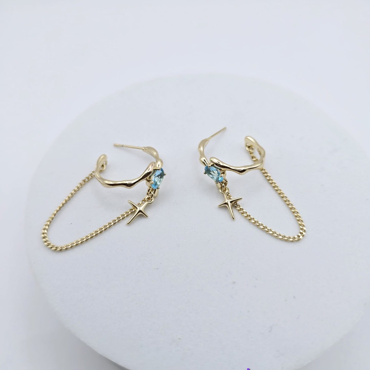 Aretes Cruz con Cadena xp