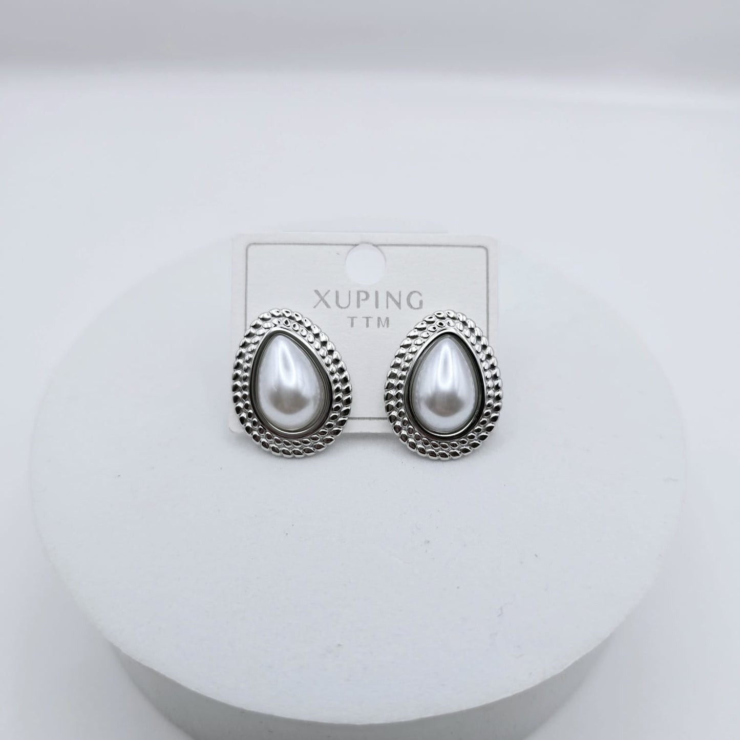 Aretes Perla Plateados xp