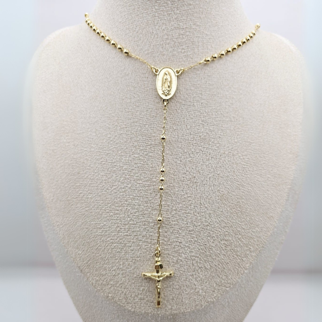 Rosario Virgen de Guadalupe Dorado 18"