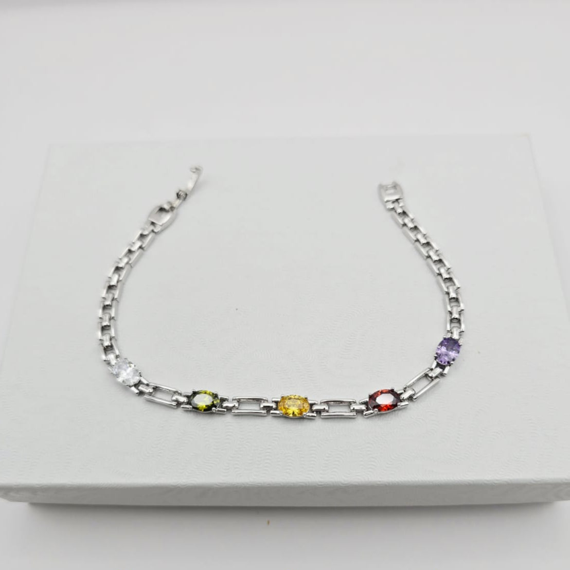 Pulsera plateada colores xp
