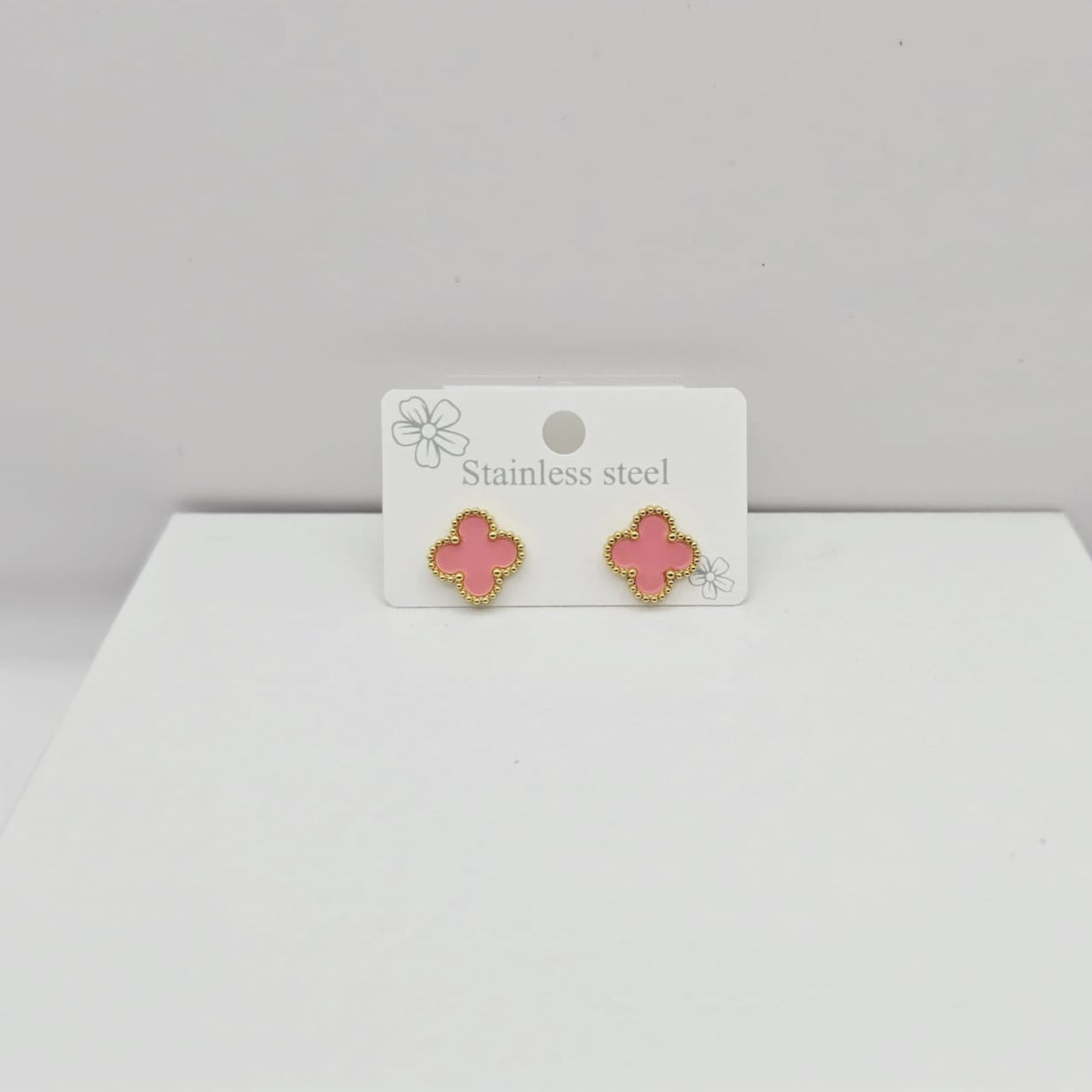 Aretes Trébol Rosados
