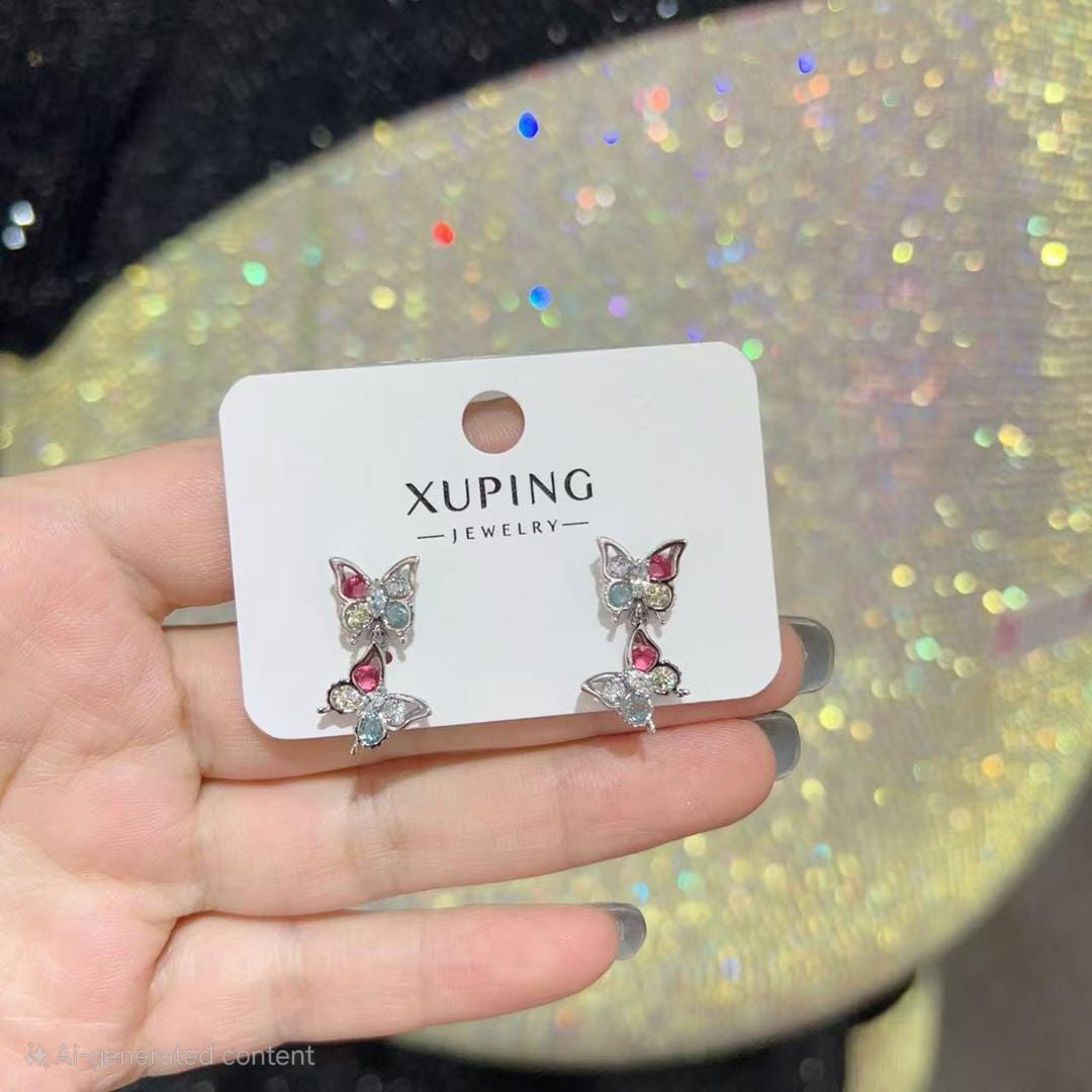 Aretes Mariposas Plateadas xp