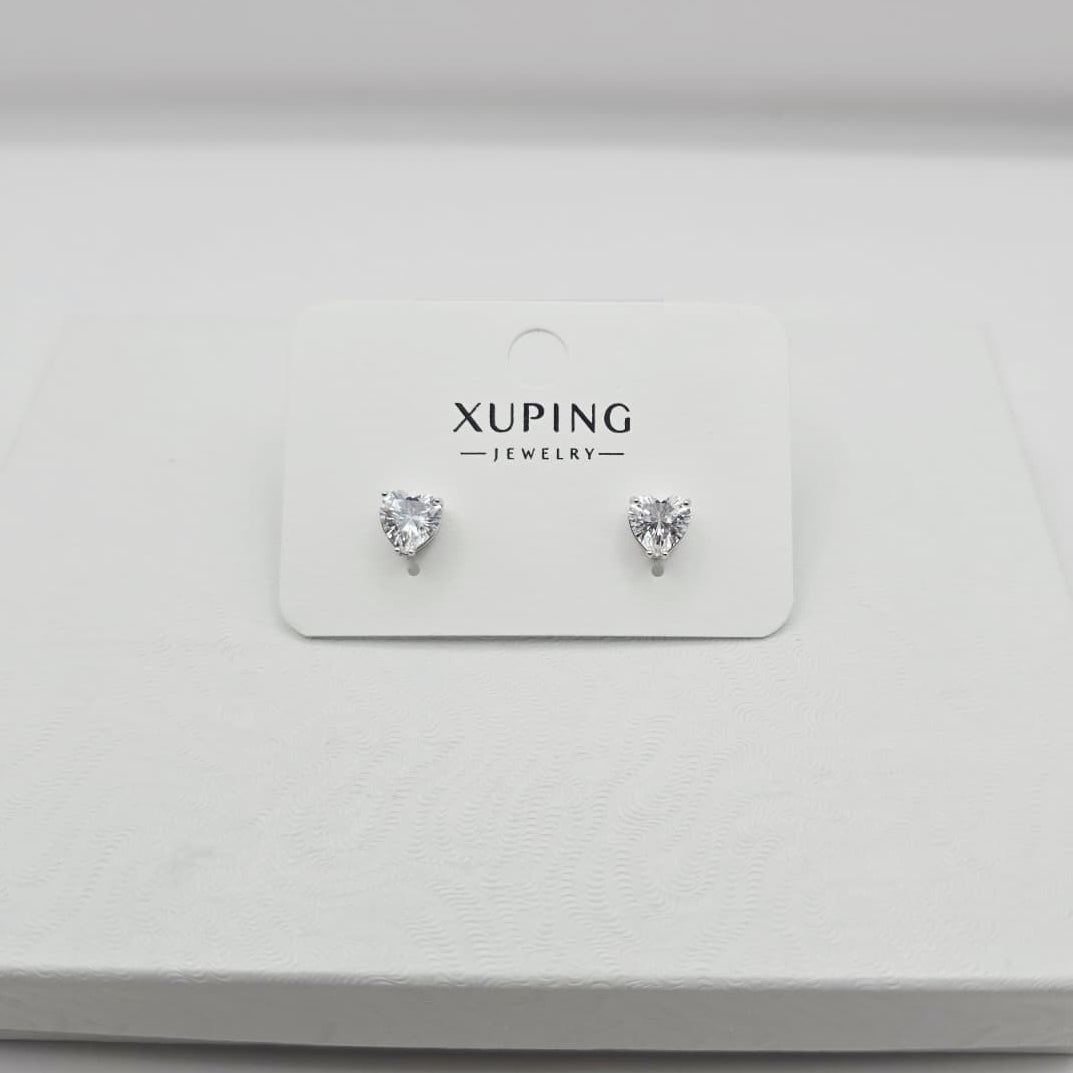 Aretes Corazón Plateados xp