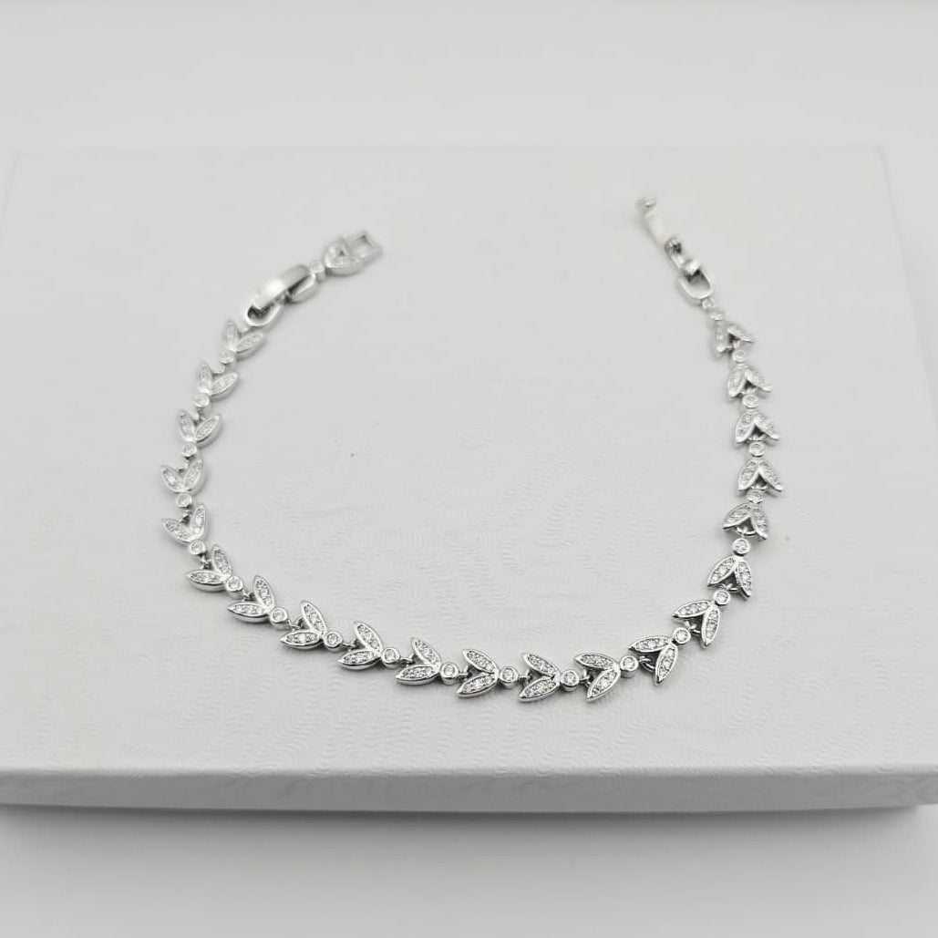 Pulsera Zirconias Plateada xp