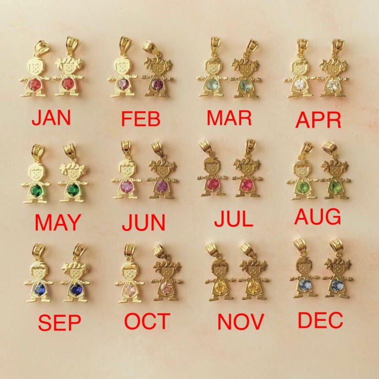 Dijes de Niño o Niña Mes de Cumpleaños