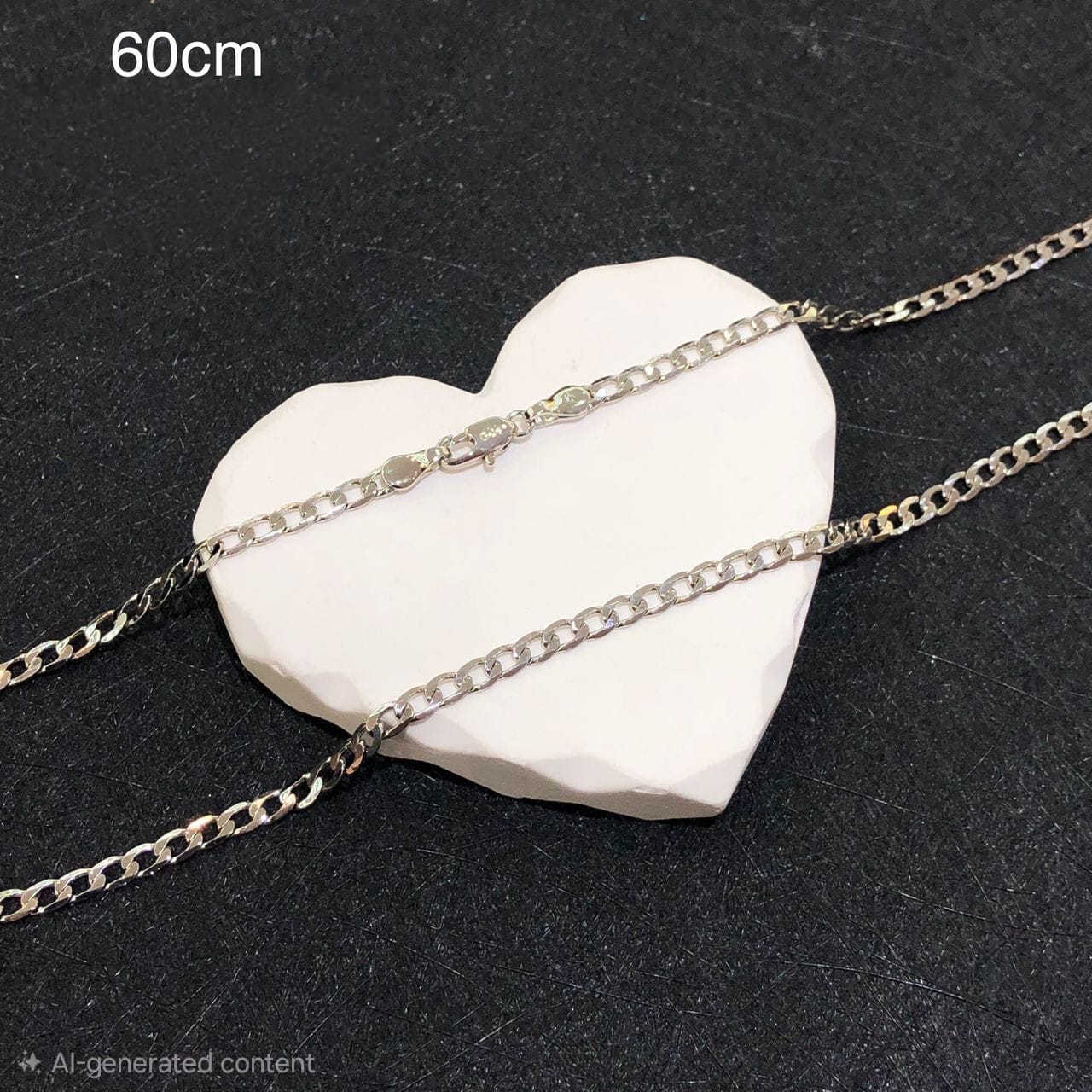 Cadena Cubana Plateada xp 24"