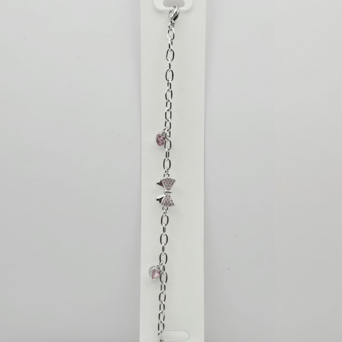 Pulsera Moño Plateada xp 16+5cm