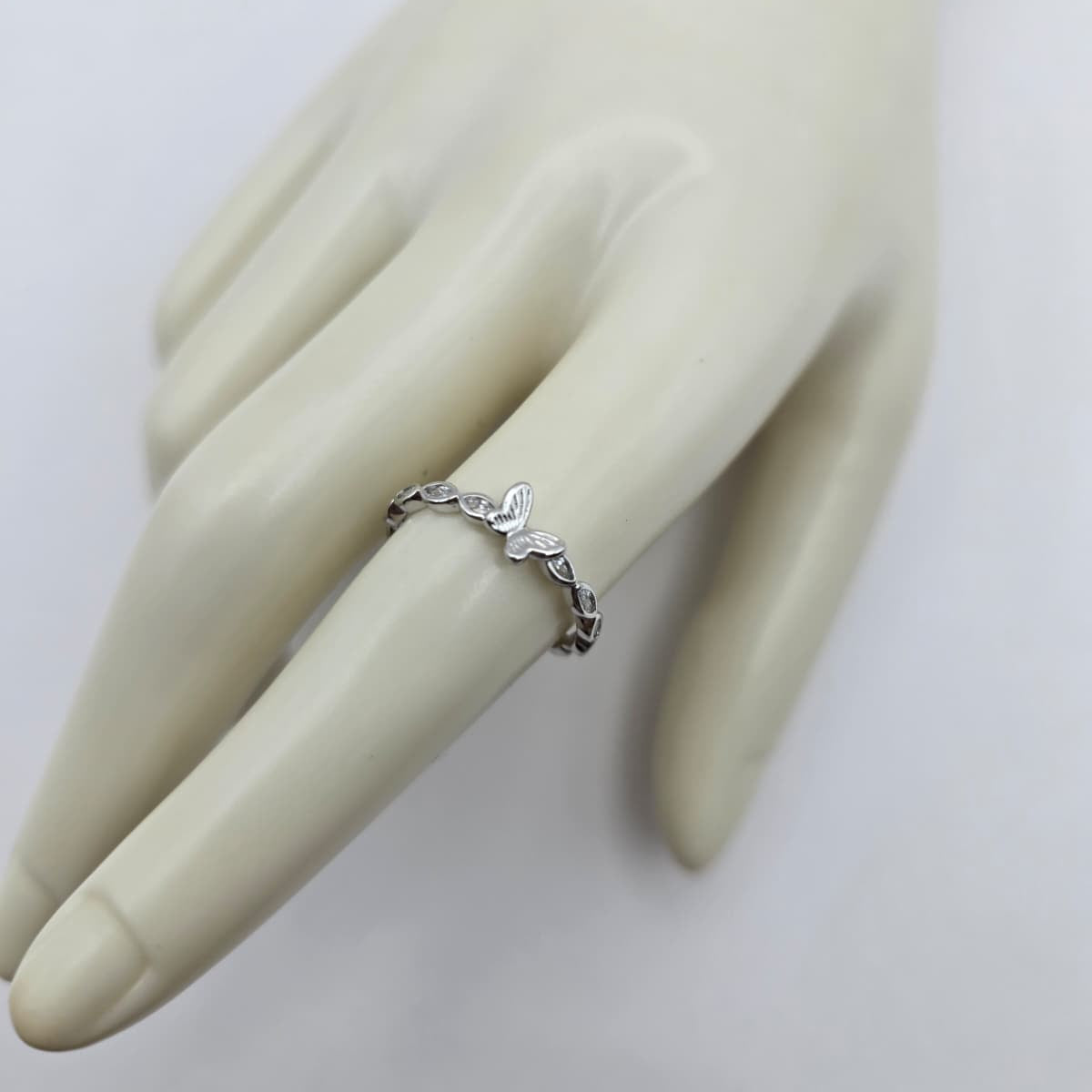 Anillo Plateado Mariposa xp