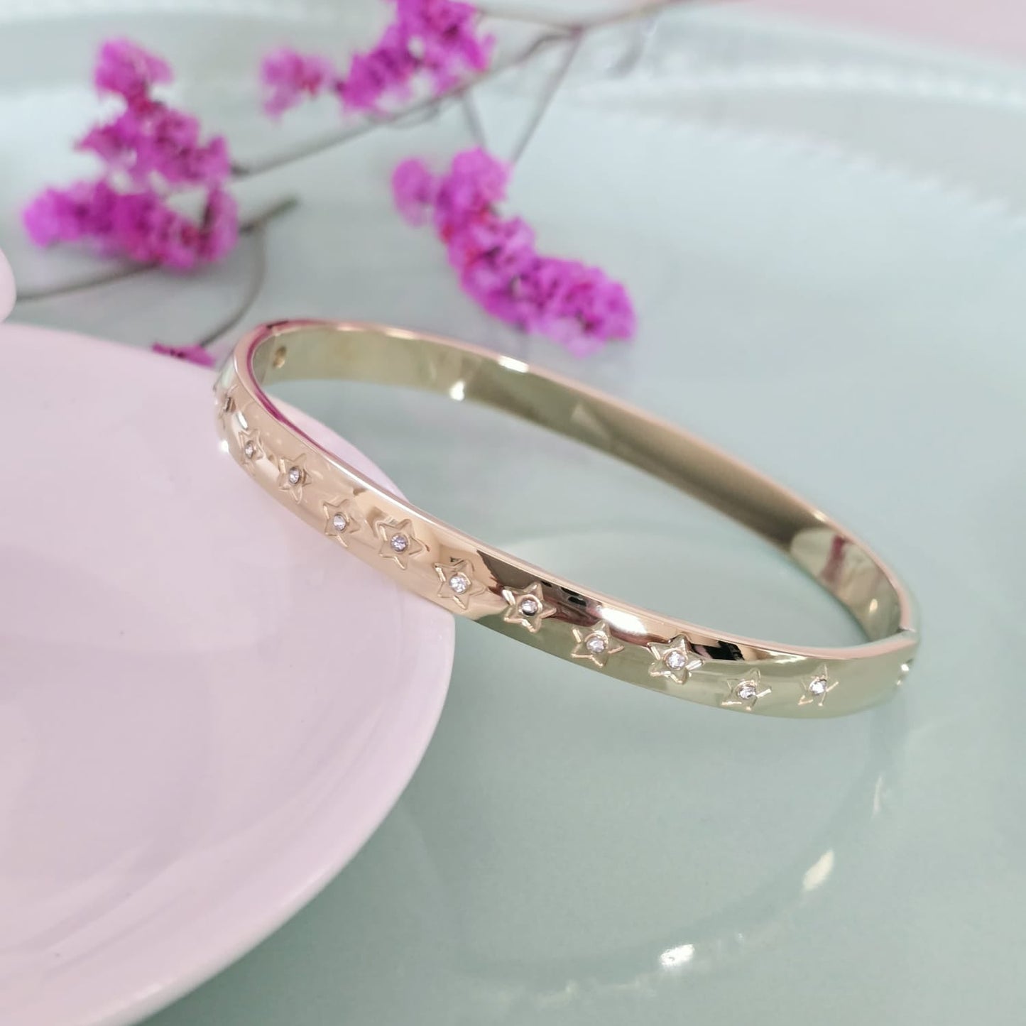 Brazalete Estrellas Brillantes xp 60mm Acero Inoxidable