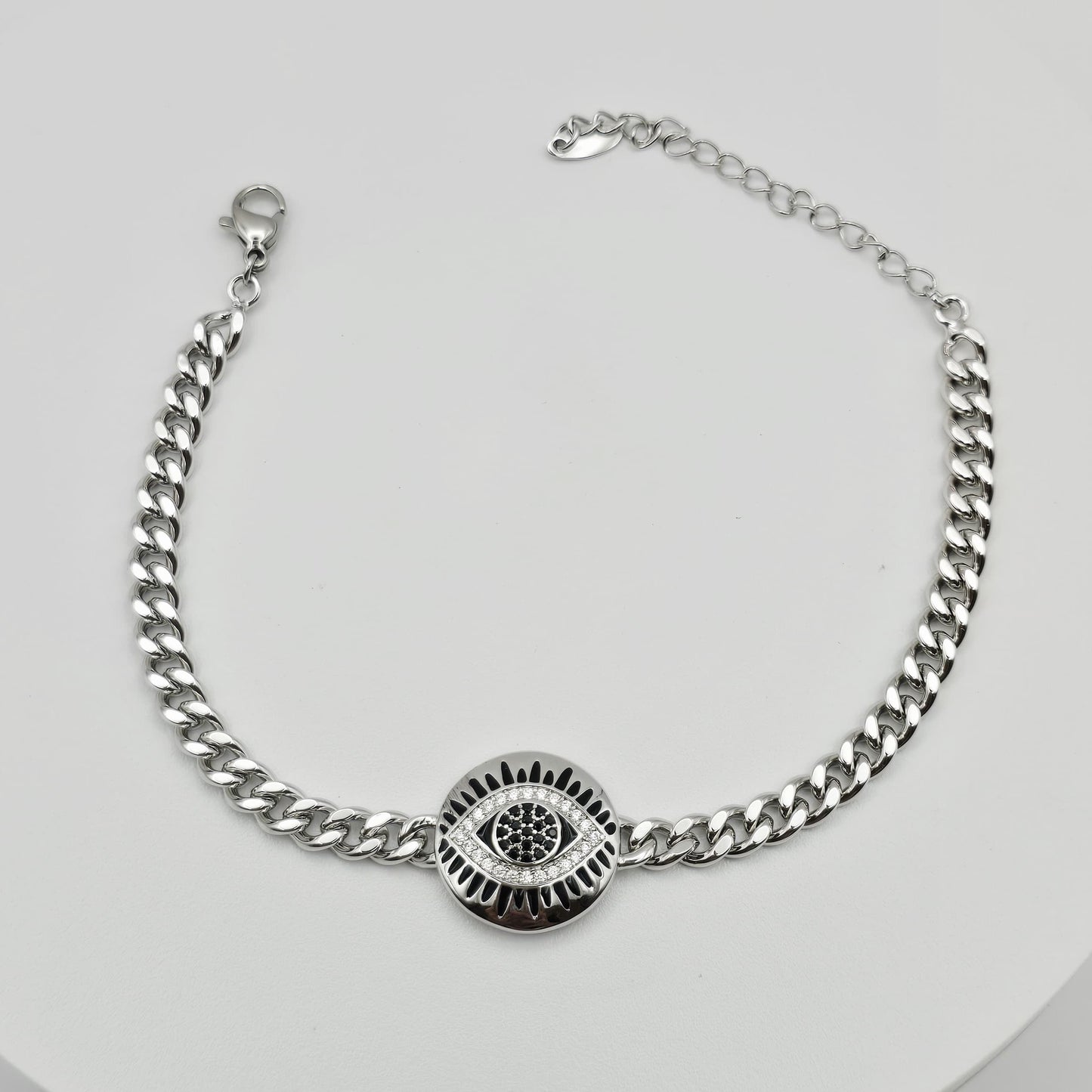 Pulsera Ojo Plateada xp 17+5cm