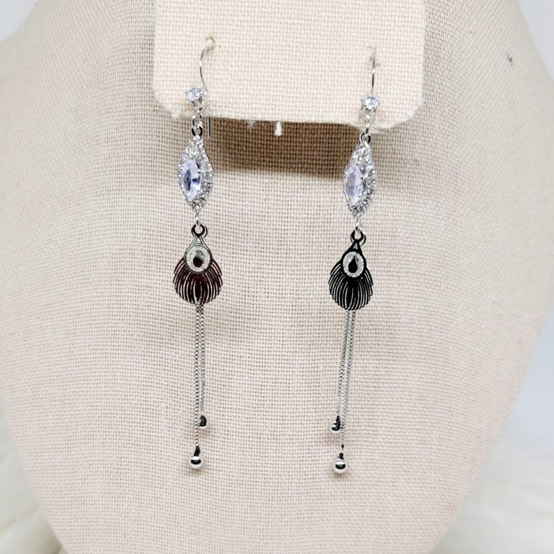Aretes Largos Rombo Cristal
