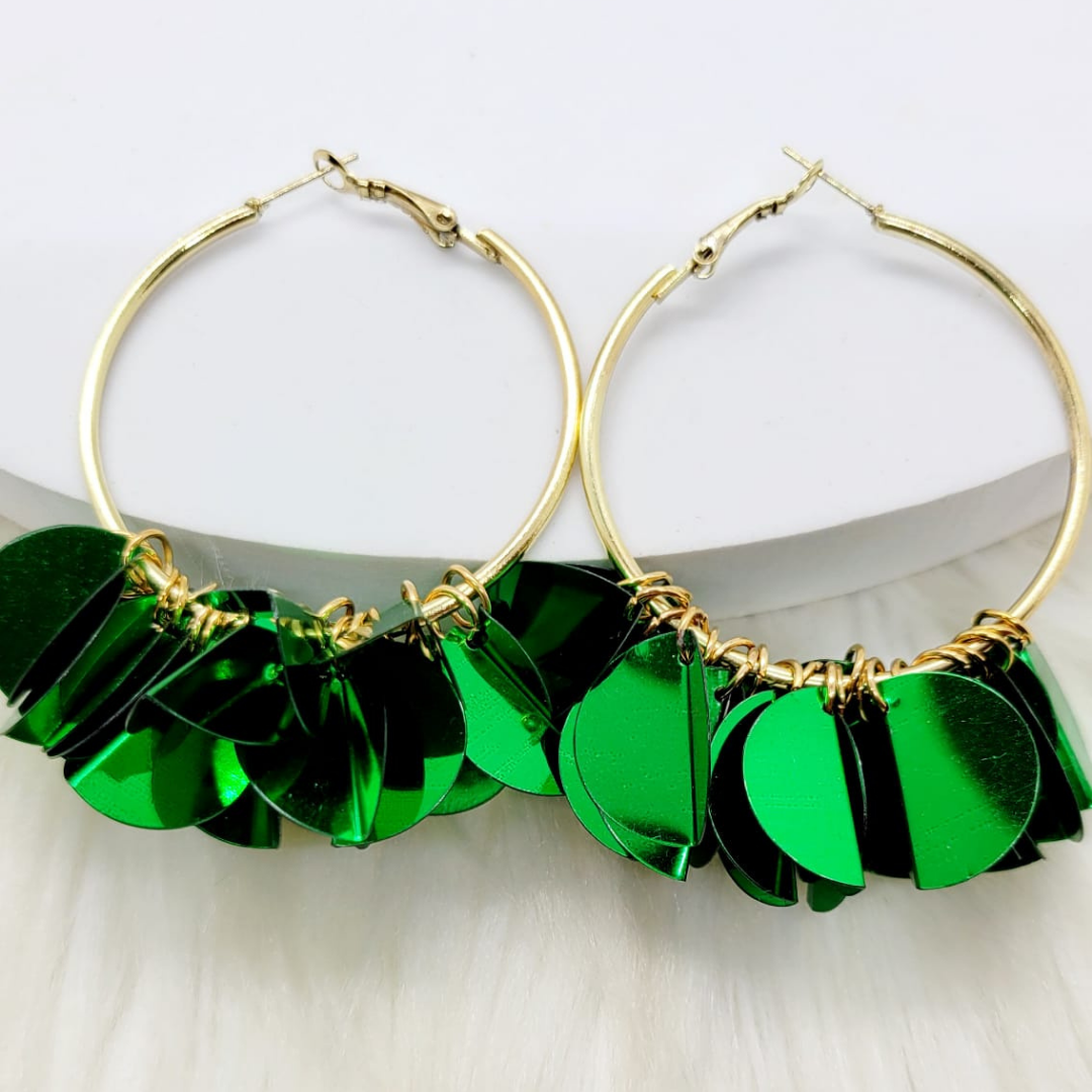 Arracadas con Ojuelas Verdes