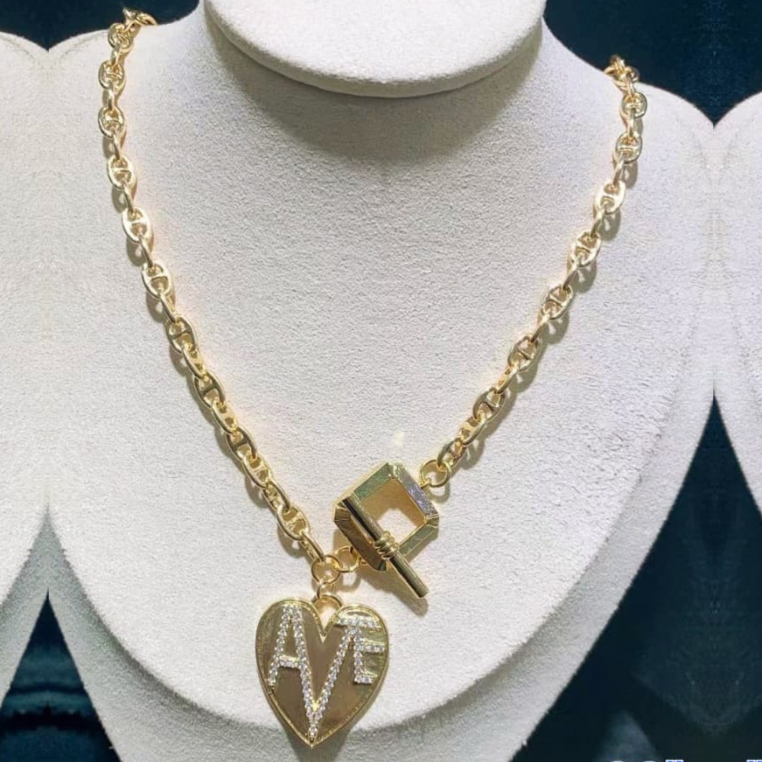 Dije con Cadena Corazón diamantado