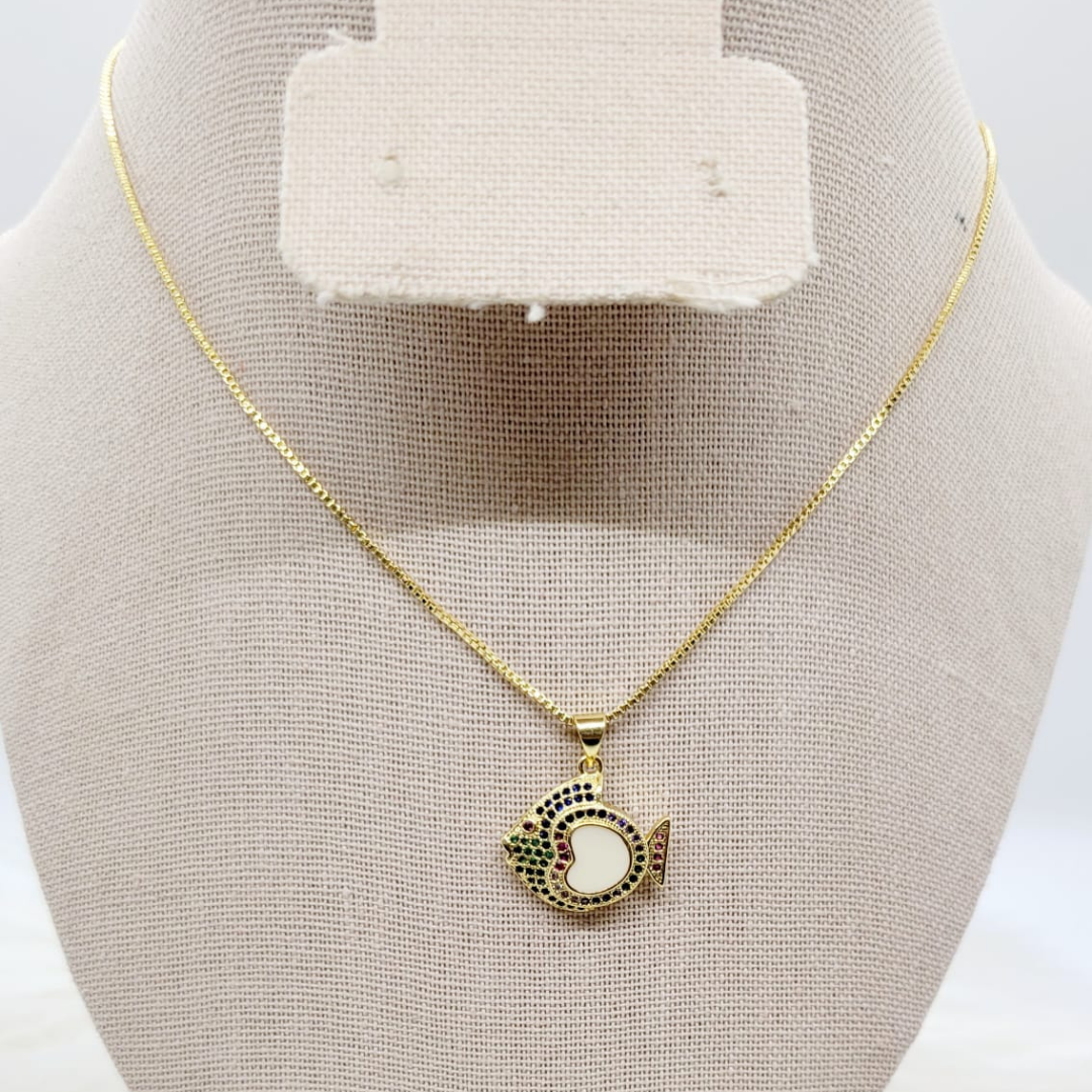 Dije con Cadena Pez Blanco