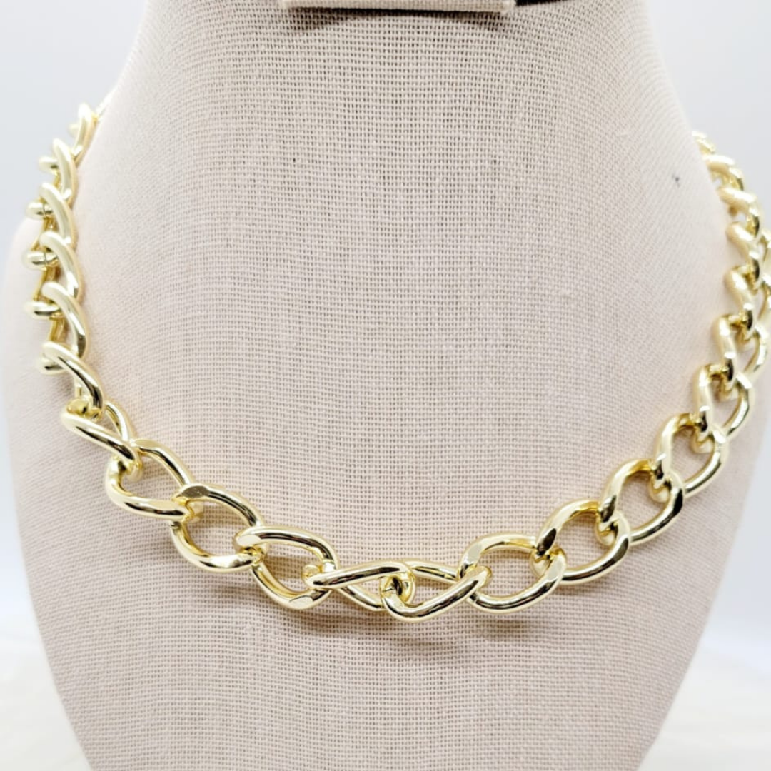 Cadena Eslabón Grande Dorado