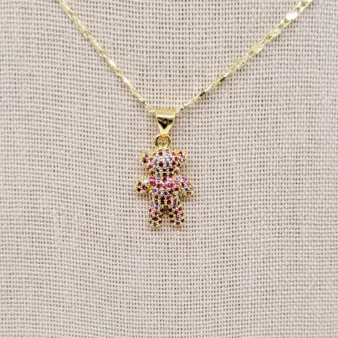 Dije Oso con Incrustaciones Moradas