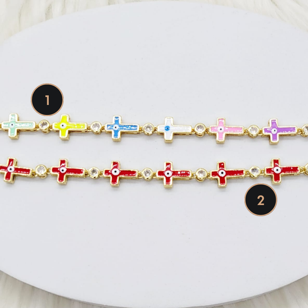 Pulsera Cruces Ojitos
