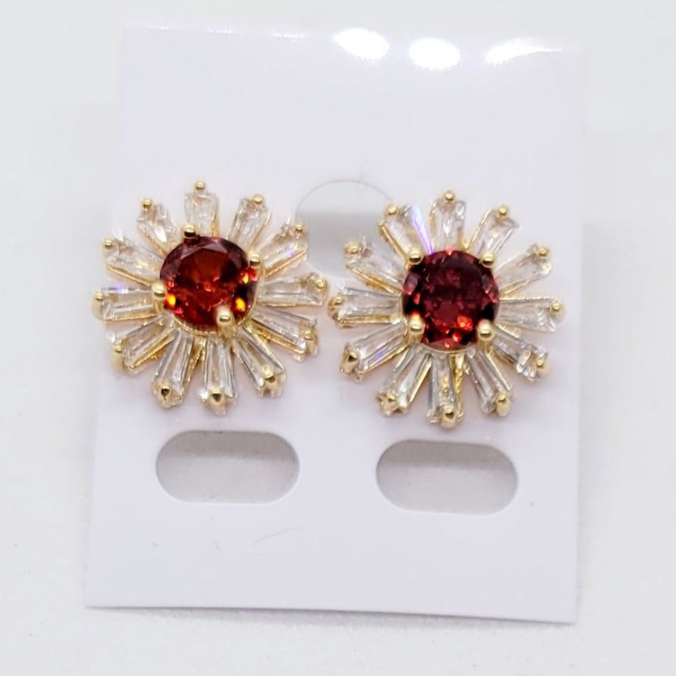 Aretes Flor Roja