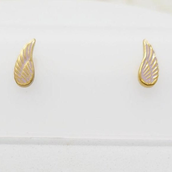 Aretes Alas Doradas y Lila