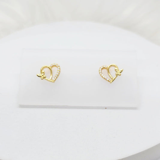 Aretes Corazón con Mariposa