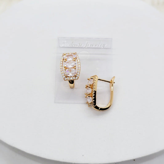 Aretes 3 Gemas Clear