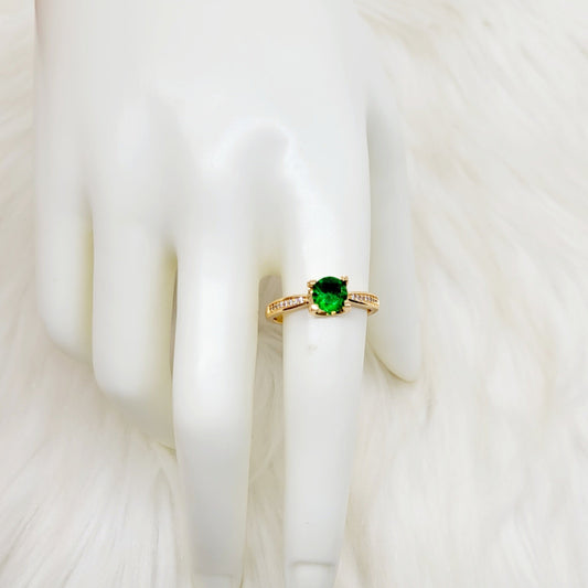 Anillo Cuadrado Verde Esmeralda