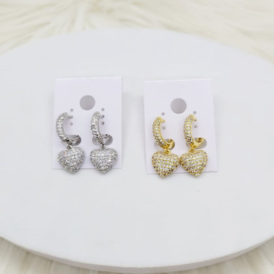 Aretes Corazón Zirconias