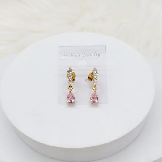 Aretes Rubí Rosado