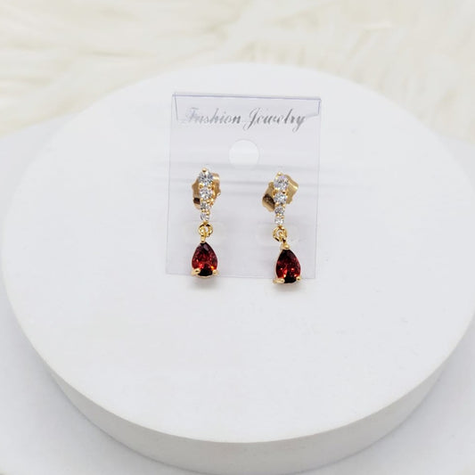 Aretes Rubí Rojo