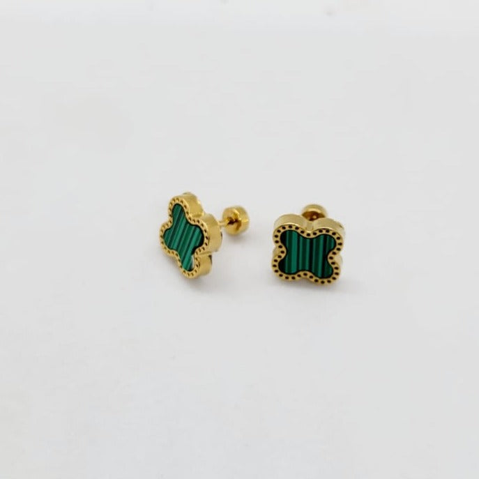 Aretes Trébol Verde