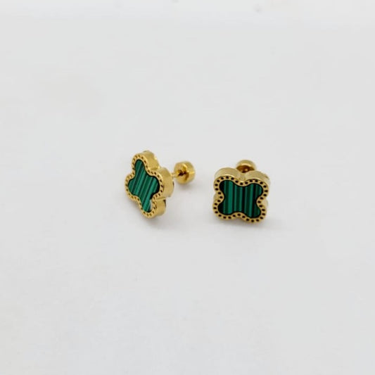 Aretes Trébol Verde