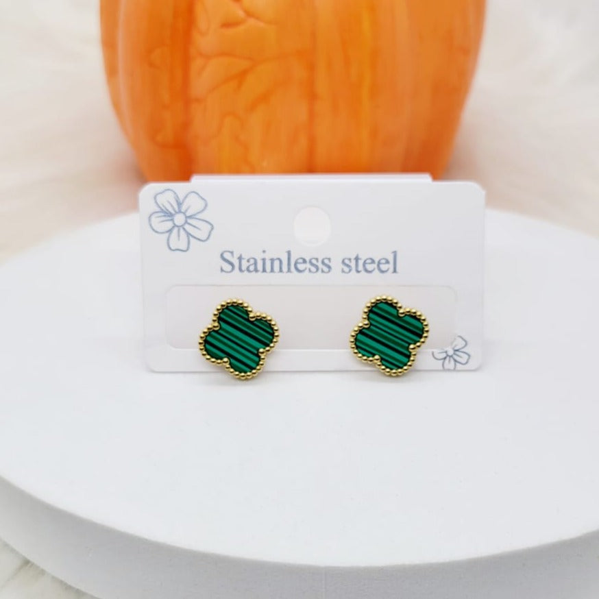 Aretes Trébol Verde