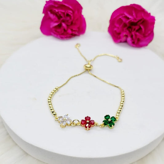 Pulsera Flores Colores Ajustable