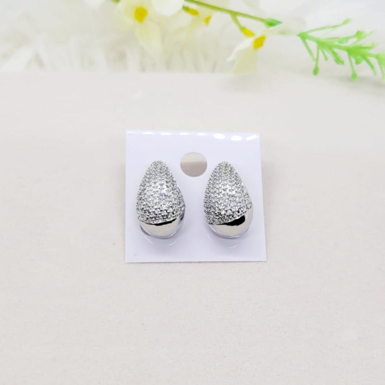 Aretes Gotas Zirconias Silver