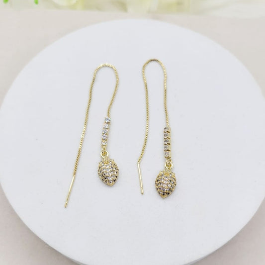 Aretes Estilo Cadena Zirconias