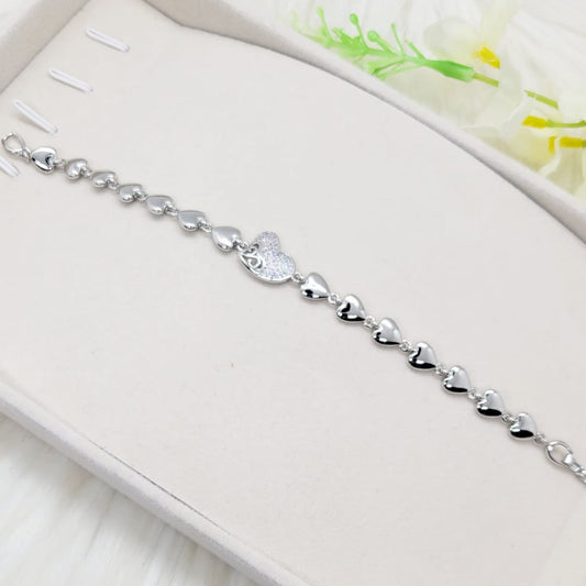 Pulsera Corazones Silver