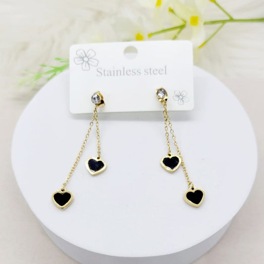 Aretes Corazón Negro