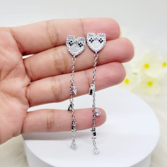 Aretes Corazón Largos